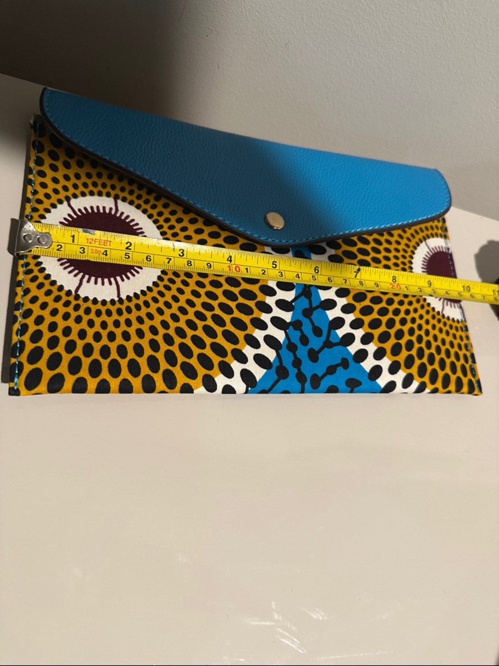 Blue and Yellow Ankara Patterned Envelope Clutch - Picture 4 of 5